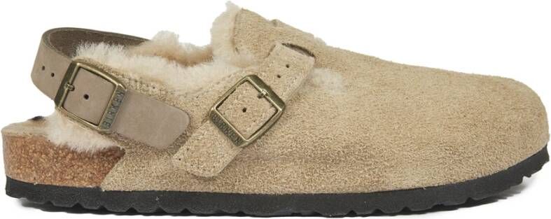 Birkenstock Beige Platte Schoenen Beige Dames