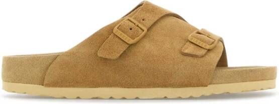 Birkenstock Beige Suède Pantoffels Zürich Stijl Beige Heren