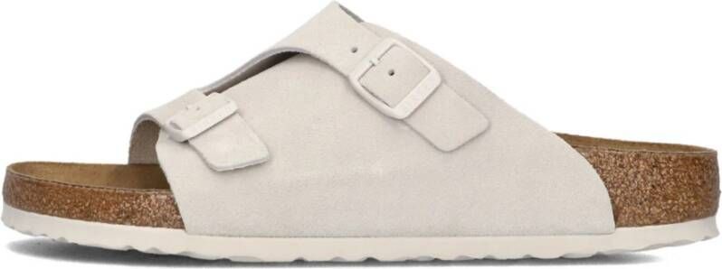 Birkenstock Beige Suède Slippers Zurich Dames White Dames