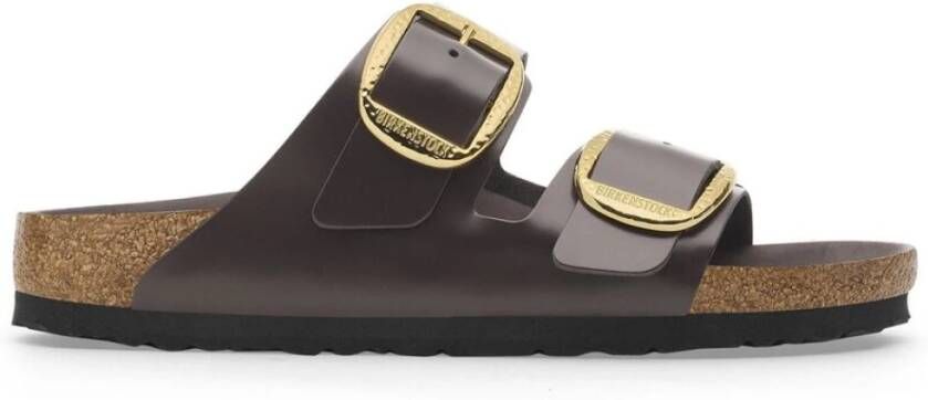 Birkenstock Big Buckle Ham Shine Espresso Sandalen Brown Heren