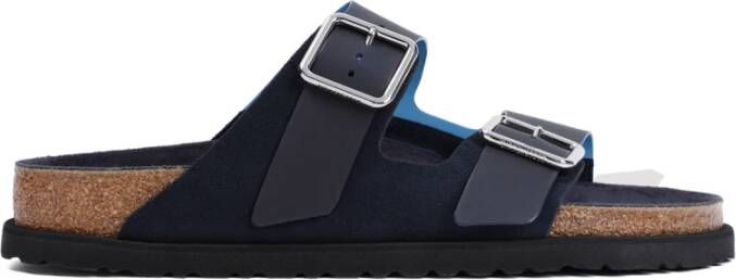 Birkenstock Blauwe Leren Sandalen voor Mannen Blue Heren