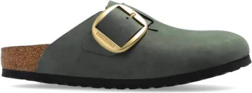 Birkenstock Boston Big Buckle Slippers Green Dames