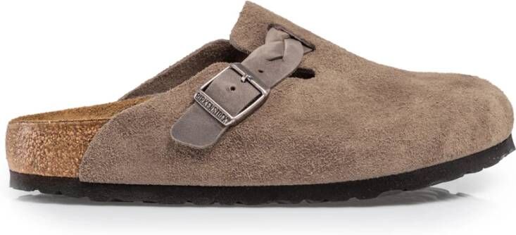 Birkenstock Slippers Boston Braided LEOI LEVE Taupe