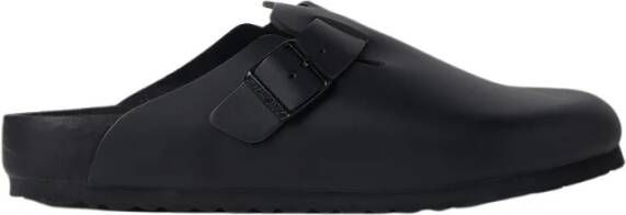 Birkenstock Boston Mules van gecoat leer Zwart Unisex