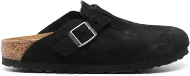 Birkenstock Boston Platte Schoenen Black Heren