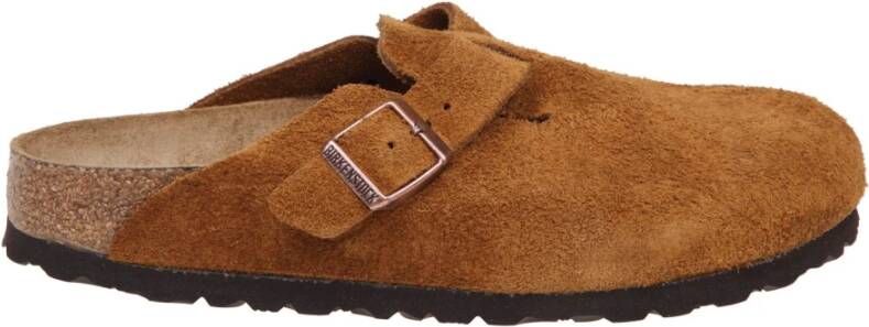 Birkenstock Boston Soft Footbed Suède Leder Brown Dames