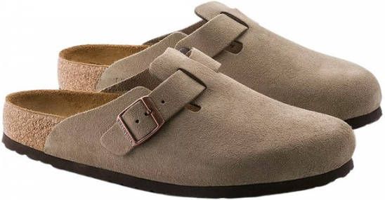 Schrijf op eerlijk driehoek Birkenstock Boston SFB taupe suede leather regular - Schoenen.nl