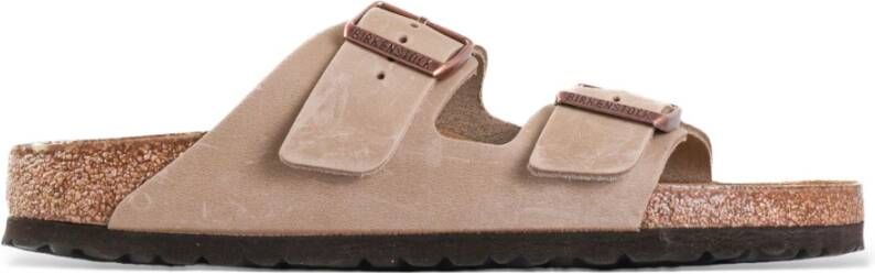 Birkenstock Bruin Leren Sandalen Beige Heren