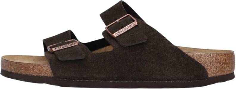 Birkenstock Bruin Suède Heren Slippers Stijlvol Brown Heren