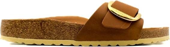 Birkenstock Bruine Leren Sandalen Madrid Stijl Brown Dames