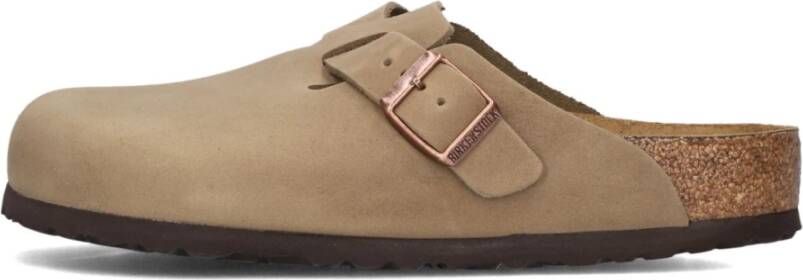 Birkenstock Bruine Oiled Lederen Instappers Boston Beige Dames