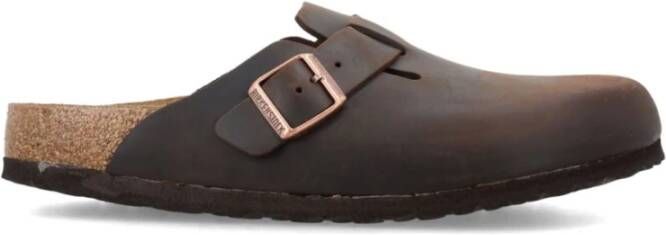 Birkenstock Bruine Suède Sandalen met Gesp Sluiting Brown Heren