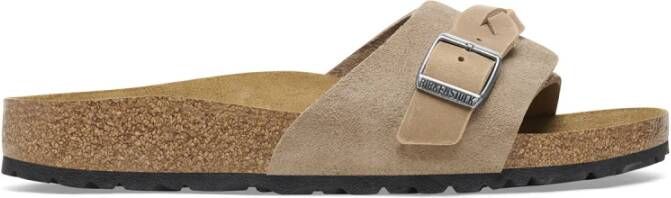 Birkenstock Casual Gevlochten Leren Sandalen Beige Dames