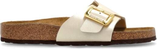 Birkenstock Catalina Cushion Buckle Slides Beige Dames