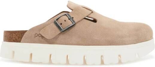 Birkenstock Chunky Suède Leren Klomp Beige Dames