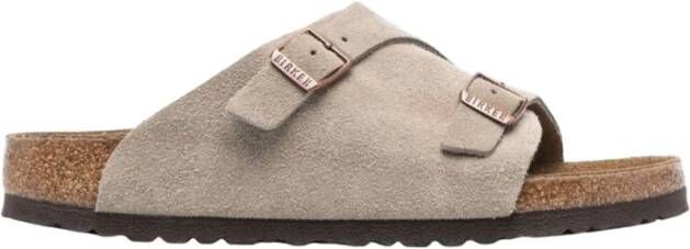 Birkenstock Comfortabele Suede Zurich Sandalen Beige Dames