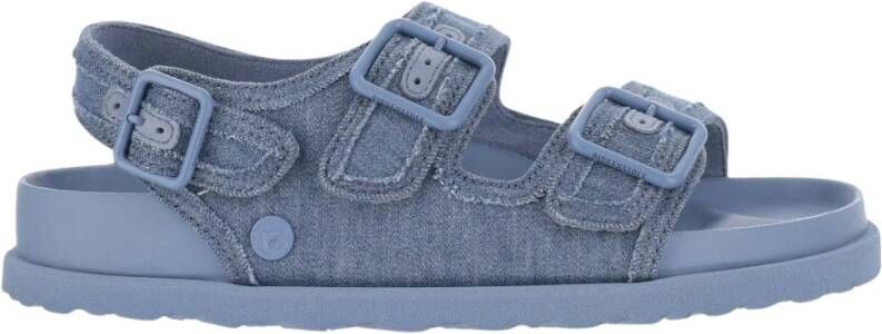 Birkenstock Denim Leren Trim Verstelbare Sandalen Blue Heren