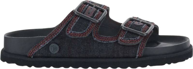 Birkenstock Donkere Wassing Denim Sandalen Blue Dames