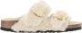 Birkenstock Shearling Sandalen met Verstelbare Banden White Dames - Thumbnail 1