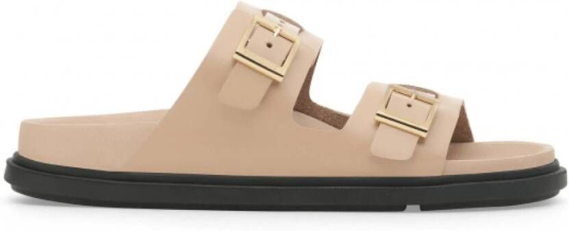 Birkenstock Elegante Leren Sandalen Beige Dames