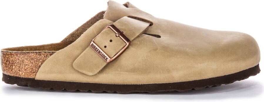 Birkenstock Elegante Pin Buckle Klomp in Tabak Beige Heren