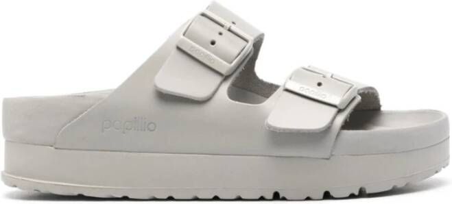 Birkenstock Exclusieve Natuurlederen Plateau Sandalen Gray Dames