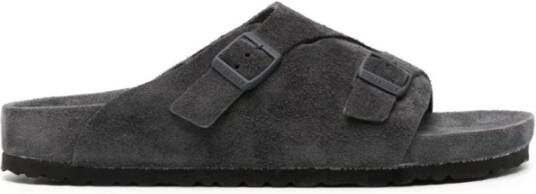 Birkenstock Exclusieve Suède Sandalen Antraciet Kleur Gray Heren