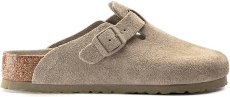 Birkenstock Faded-Kaki Boston Sandalen Beige Dames