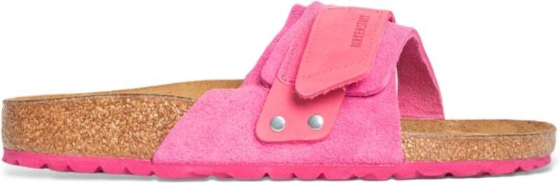 Birkenstock Fuchsia Suède Nubuck Sandalen in Fuchsia Tulp Pink Dames