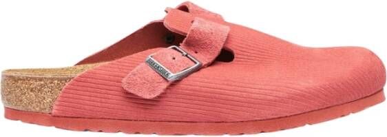 Birkenstock Geëmbosseerde Leren Boston Muiltjes Red Heren