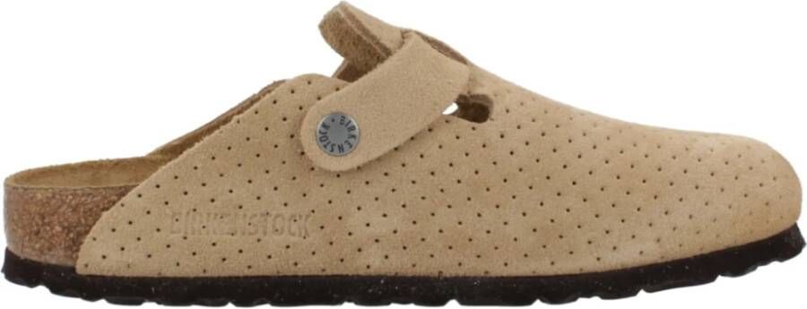 Birkenstock Geëtst Suède Muiltjes Beige Dames