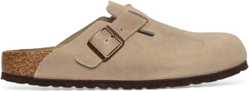 Birkenstock Geoliede lederen sandalen Beige Heren