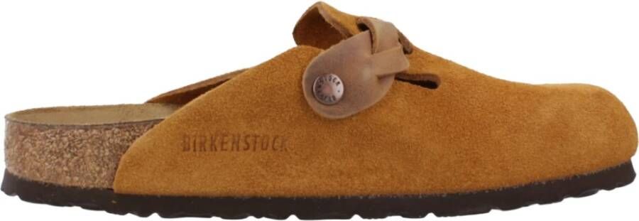 Birkenstock Gevlochten Suède Leren Muiltjes Brown Dames