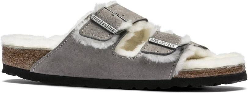 Birkenstock Gevoerde damesslippers Gray Heren