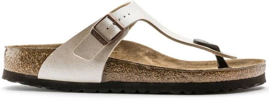 Birkenstock Gizeh BS Metallic Thong Sandal Beige Dames