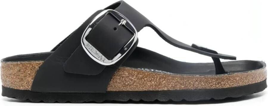 Birkenstock Gizeh Oiled Leather Sandalen Black Dames