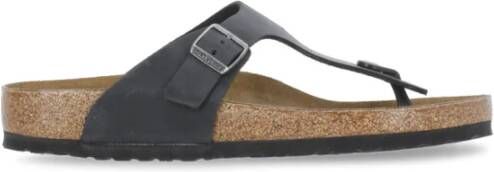 Birkenstock Gizeh Oiled Leather Sandalen Black Heren