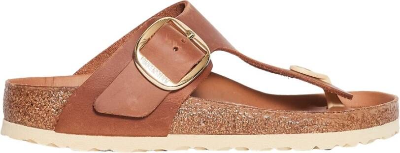 Birkenstock Gizeh Sandalen met Grote Gesp Brown Dames