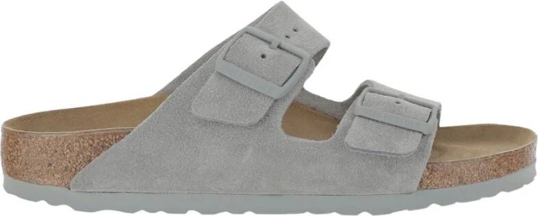 Birkenstock Grijze Suède Sandalen met Zacht Voetbed Gray