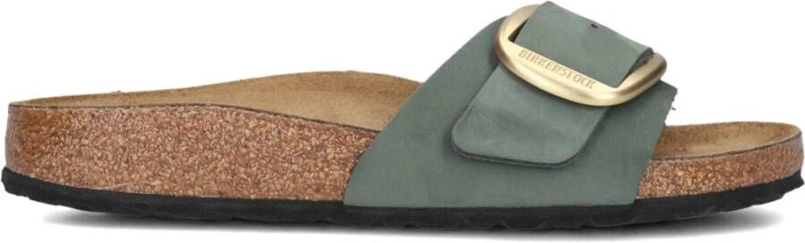 Birkenstock Groene Madrid Buckle Nub Slippers Green Dames