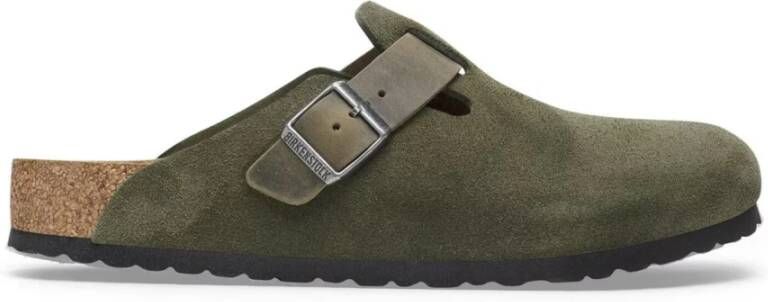 Birkenstock Groene Suède Sandalen voor Mannen Green Heren