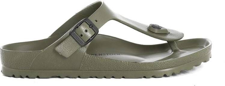 Birkenstock Khaki Open Teen Slides Groen Dames