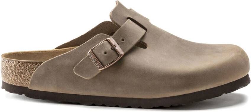 Birkenstock Klassieke Geoliede Lederen Klompen Brown Heren