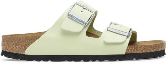 Birkenstock Klassieke kleurblok leren sandaal Green Dames