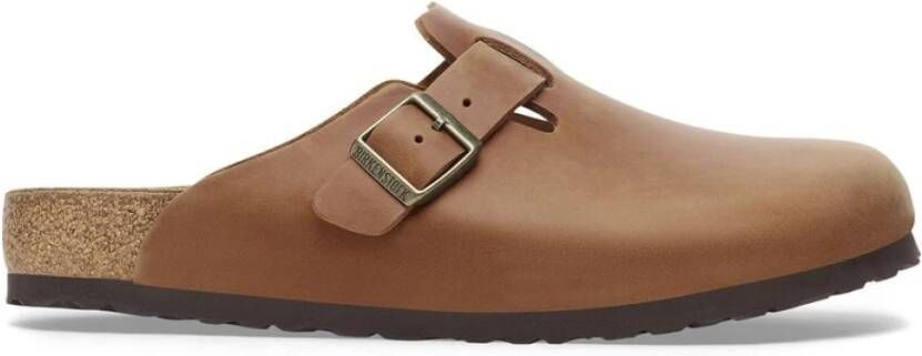 Birkenstock Klassieke Lederen Clog Brown