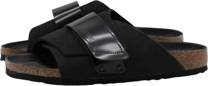 Birkenstock Kyoto Sandalen Zwart Velours Leer Black Dames