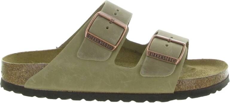 Birkenstock Leren Arizona Sandalen Green Dames