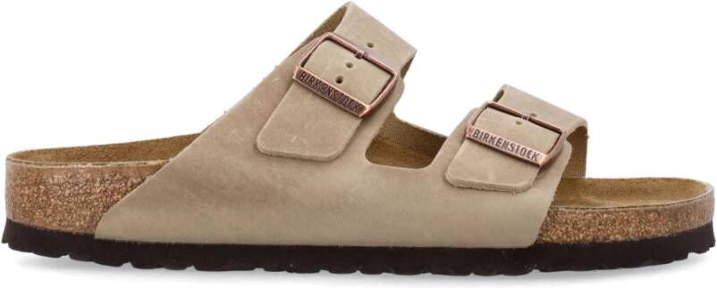 Birkenstock Leren Arizona Sandalen met Verstelbare Banden Brown Heren