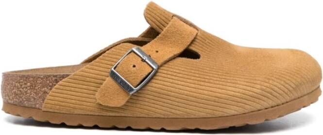 Birkenstock Leren Beige Klompen Geribbeld Ontwerp Mannen Beige Heren