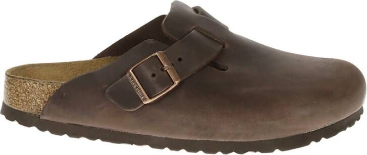 Birkenstock Leren Gesp Klomp Schoen Brown Heren